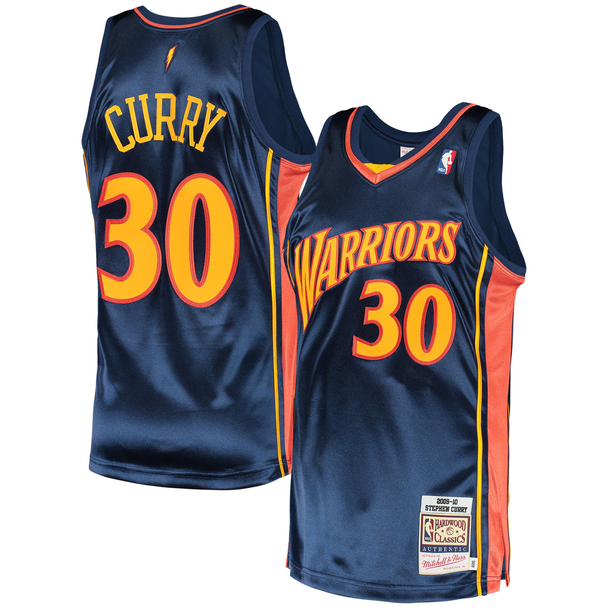 Men's Mitchell & Ness Stephen Curry Navy Golden State Warriors 2009 Hardwood Classics Authentic Jersey