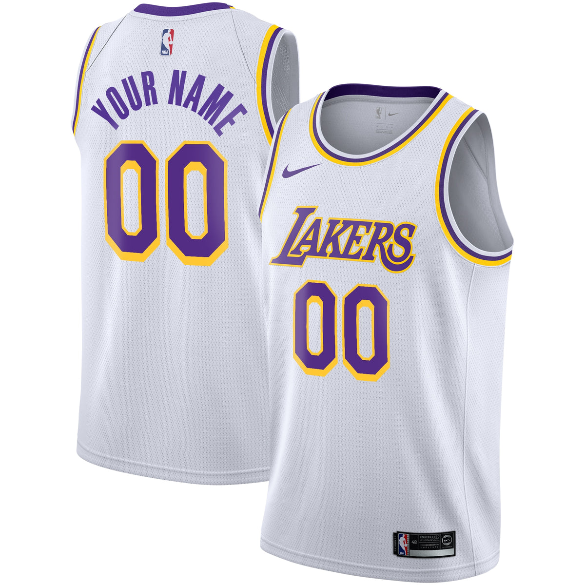 Los Angeles Lakers Nike Association Swingman Jersey - Custom - Youth